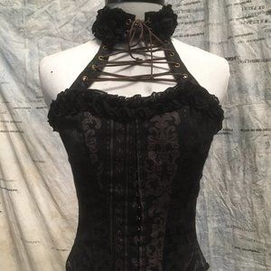 Japanese designer corset and collar set BLOOD